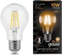 Светодиодная лампа Gauss LED Filament A60 E27 10W 2700К 1/10/40