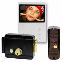 Комплект видеодомофона Fox 4.3" для дома с электромеханическим замком на калитку v2