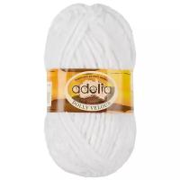 Пряжа Adelia Пряжа ADELIA "DOLLY VELOUR" 100% микрополиэстер 5 шт.х100г 93м, 100 г, 93 м, 5 шт., №01 белый 93 м