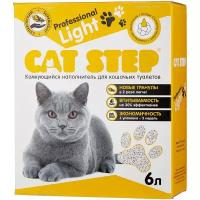 Cat Step Professional Light комкующийся бентонитовый наполнитель Лёгкий, 6 литров
