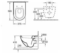 Унитаз подвесной Villeroy & Boch Subway Ceramic Plus 660010R1 (660010R1P)