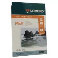 200 г/м, А4, Матовая двухсторонняя фотобумага, 50 листов Lomond 0102033