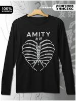 Лонгслив черный с принтом музыка The Amity Affliction (Эмити Эфишен, металкор, Джоэл Бёрч, рок, металл, панк) - 796