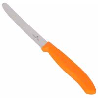 Нож столовый VICTORINOX SwissClassic, лезвие 11 см с волнистой заточкой, оранжевый