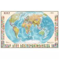 Политическая карта мира. 1:30М. 122х79 см. Мелованная бумага. Диэмби. (новые границы)
