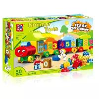 Конструктор Kids Home Toys "Числовой поезд", учимся считать, 50 деталей