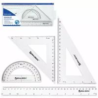 BRAUBERG Набор чертежный большой (210308), прозрачный