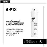 L'Oreal Professionnel Спрей для фиксации волос Tecni.Art 6-Fix Pure, экстрасильная фиксация, 250 мл