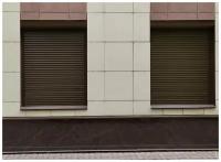 Роллеты / рольставни на окна / автоматические 706x950мм, цвет- коричневый(по шкале RAL 8014)