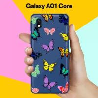 Силиконовый чехол на Samsung Galaxy A01 Core Бабочки / для Самсунг Галакси А01 Кор