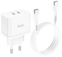 Сетевое зарядное устройство Hoco N29 Triumph, PD35W + кабель USB Type-C - USB Type-C, 1 м, белый