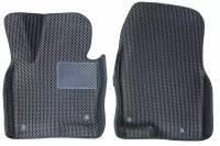 Автомобильные коврики ЕВА EVA ЭВА с бортами 3д 3D / 2 передних коврика для Kia Soul 3 2019-н. в. / Киа Соул 3 черный(сота)-черный / резин подпятник