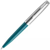 Ручка шариковая Parker "51 Teal Blue CT" черная, 1,0мм, поворот, подарочная упаковка