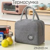 Термосумка изотермическая Lunch Bag для контейнеров с едой, ланч бокса, продуктов, бутылочек, пикника, на рыбалку. Сумка на работу. Сумка в машину