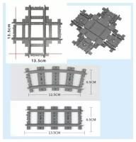 Набор рельс для Lego Поезда 10 прямых, 10 закругленных. 2 перекрестка