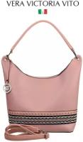 Комплект сумок хобо Vera Victoria Vito, фактура гладкая, розовый