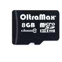 Карта памяти OltraMax microSDHC 8 ГБ Class 10, V10, A1, UHS-I U1, 1 шт., черный