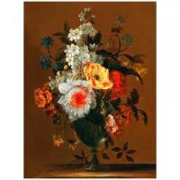 Постер А2 Чарльз Гилле Дутиллье - Натюрморт цветка в вазе