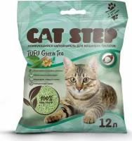 Cat Step Наполнитель растительный комкующийся Tofu Green Tea 5,62кг, 12л