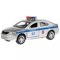 Полицейский автомобиль ТЕХНОПАРК Skoda Octavia Полиция (OCTAVIA-P) 1:32, 12 см, серый/синий