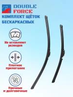 Дворники бескаркасные DOUBLE FORCE Nissan Qashqai I 2006 - 2014 (комплект 600/400 мм.Pinch Tab)