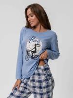 Пижама со штанами и футболкой-48 синий
