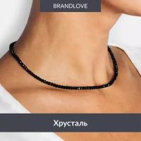 Колье BL Jewelry Shine, хрусталь, длина 38 см, черный