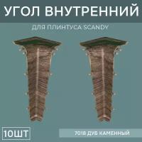 Внутренний угол 72мм для напольного плинтуса Scandy 5 блистеров по 2 шт, цвет: Дуб Каменный