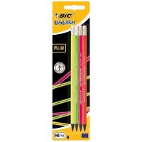 BIC Набор чернографитных карандашей Evolution Fluo 4 шт (942053)