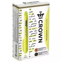 Текстовыделитель Crown "Multi Hi-Lighter" желтый, 1-4мм, 12 шт. в упаковке