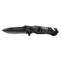 Нож складной Stinger, 90 мм (черный), рукоять: сталь/алюминий (камуфляж/черный), коробка картон, SA-582GY