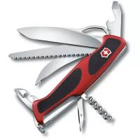 Нож перочинный VICTORINOX RangerGrip 57 Hunter, 130 мм, 13 функций, с фиксаторо, красный с чёрным