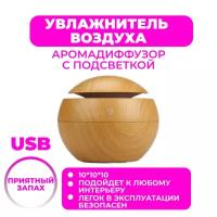 Аромадиффузор-ночник с подсветкой Ultrasonic Aroma Humidifier, бежевый