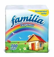 Салфетки Hayat Familia белые 24х23см радуга 100 шт