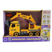 Экскаватор-конструктор, фрикционный, свет, звук, 1:12 30см Funky toys FT61111