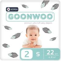 Подгузники GOONWOO размер 2 / S (4 - 8 кг), 22 шт