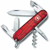 Нож перочинный VICTORINOX Spartan, 91 мм, 12 функций, полупрозрачный красный