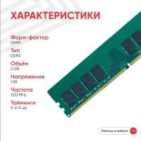 Модуль памяти Ankowall DIMM DDR3 2ГБ 1333МГц, PC3-10600