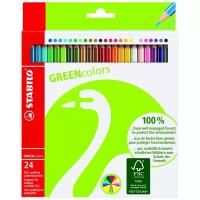 Карандаши 24цв."STABILO GREENCOLOURS" картон