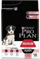 Pro Plan Medium Puppy Sensitive Skin корм для щенков средних пород с чувствительной кожей Лосось, 3 кг