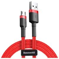 Кабель Baseus carfule USB - Micro 2.4A 1м Черный + Красный (CAMKLF-B09)