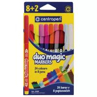 Фломастеры Centropen "Duo Magic", меняющие цвет 8 цветов+2, 10 шт, 24 цвета, картон, европодвес