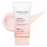 Крем-праймер cолнцезащитный | Mary & May Vegan Primer Glow Sun Cream SPF50+ PA++++ 50ml