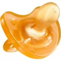 Пустышка Chicco Physio Soft анатомическая, 6-12мес., натуральный латекс/соска пустышка с 6 месяцев/соска пустышка 0/для новорожденных/держатель для соски/силиконовая соска/ футляр для сосок чико