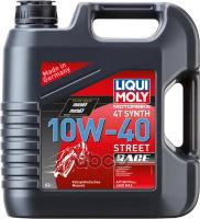 LIQUI MOLY 20754 Масло моторное для 4-т.мотоц. Motorbike 4T Synth Street Race 10W-40 SN MA2 (4л)