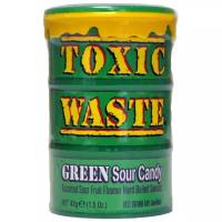 Кислые леденцы Toxic Waste Green Sour Candy (зеленая бочка), 42 г