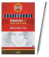 Набор карандашей цельнографитовых в лаке Koh-I-Noor PROGRESSO 8911, 8В, 12 штук в наборе