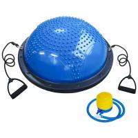 BOSU033-10 Полусфера BOSU гимнастическая, 58см, (синяя) в комплекте с эспандером и насосом (B31652)