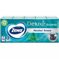 Носовые платки Zewa Deluxe Ментол, 3 слоя, 10 шт. х 10