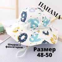 Панама, размер 48-50, голубой, белый